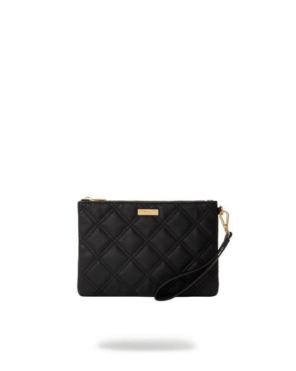 NOIR QUILT GOLD CHAIN SHARK CROSSOVER CLUTCH | Sprayground Premium