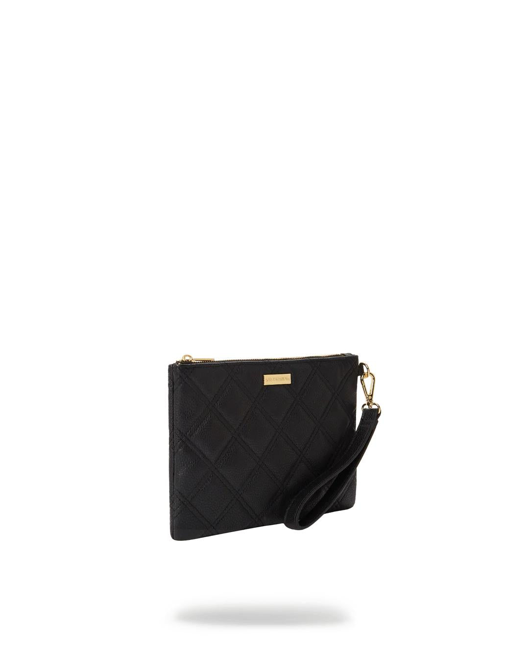 NOIR QUILT GOLD CHAIN SHARK CROSSOVER CLUTCH | Sprayground Premium