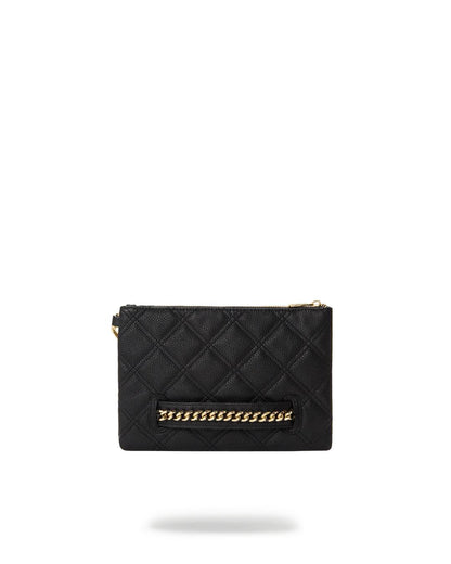 NOIR QUILT GOLD CHAIN SHARK CROSSOVER CLUTCH | Sprayground Premium