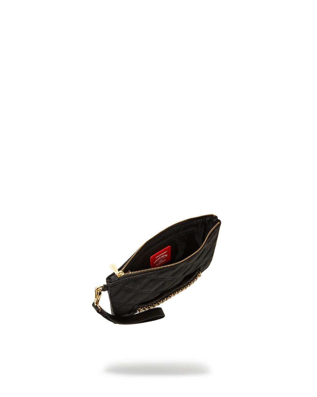 NOIR QUILT GOLD CHAIN SHARK CROSSOVER CLUTCH | Sprayground Premium