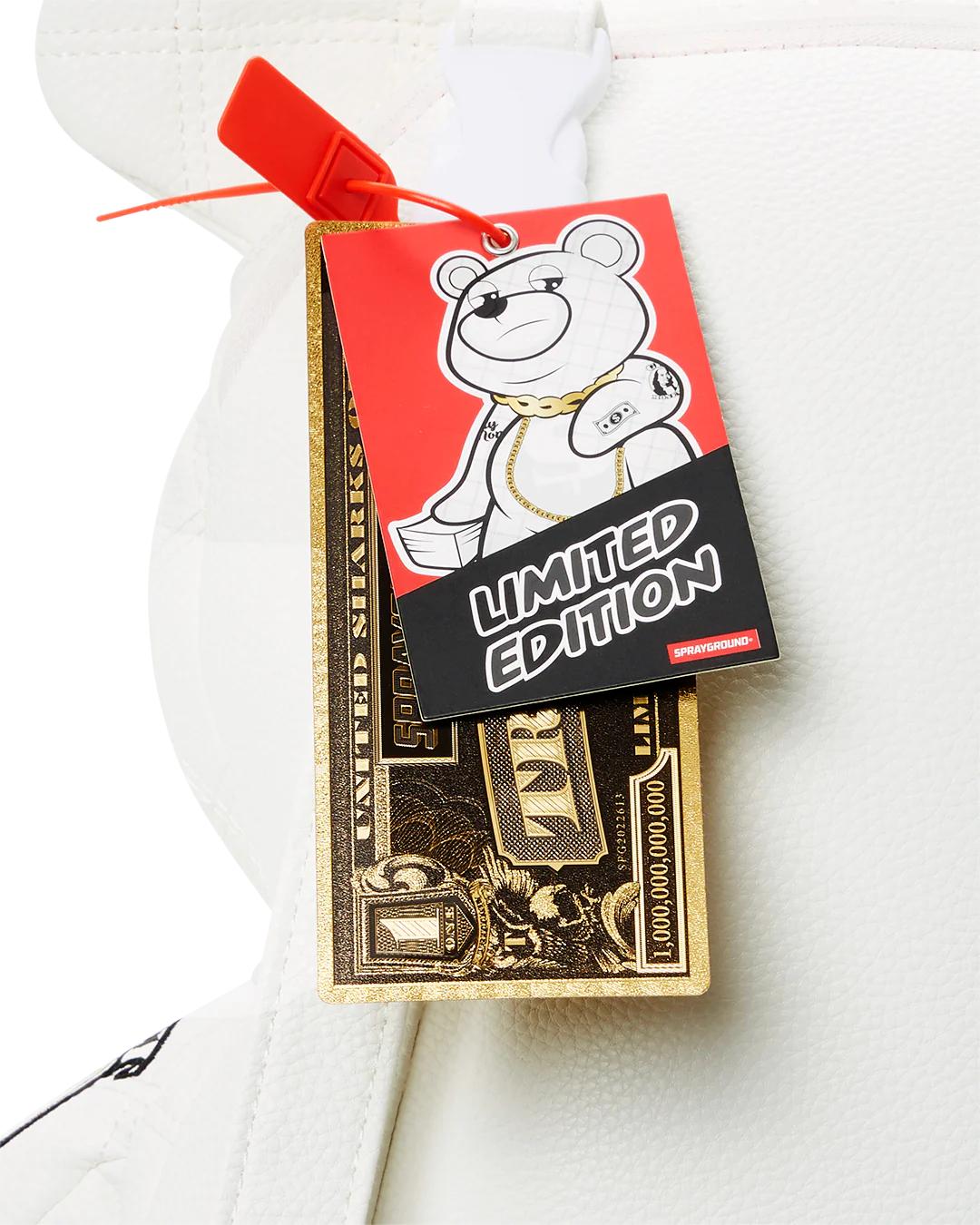 RIVIERA LE BLANC GOLD CHAIN MONEYBEAR TEDDYBEAR BACKPACK | Sprayground Latest