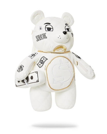 RIVIERA LE BLANC GOLD CHAIN MONEYBEAR TEDDYBEAR BACKPACK | Sprayground Latest