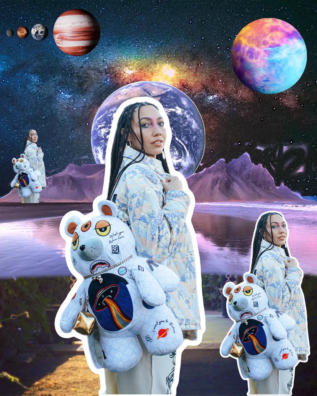 UFO SPACED OUT MONEYBEAR TEDDYBEAR BACKPACK | Sprayground Premium