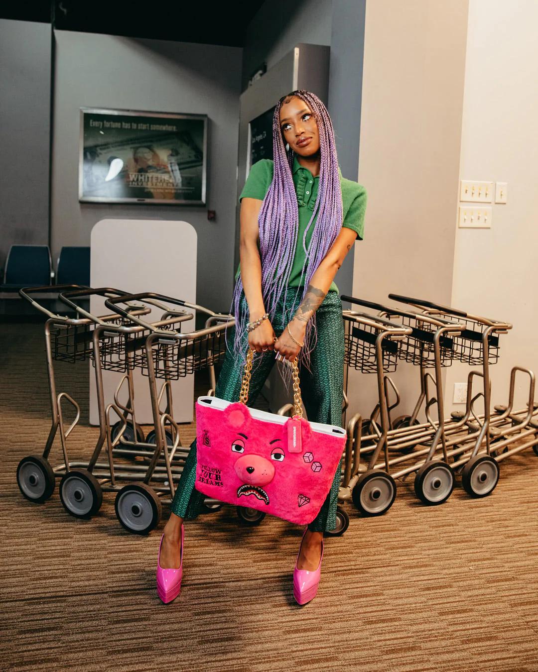 PLUSH MONEYBEAR TOTE (PINK) | Sprayground Essential