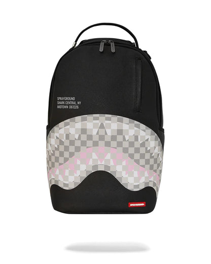 SHARK CENTRAL CREAM BLACK CHECK BACKPACK | Sprayground Quality
