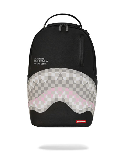 SHARK CENTRAL CREAM BLACK CHECK BACKPACK | Sprayground Quality