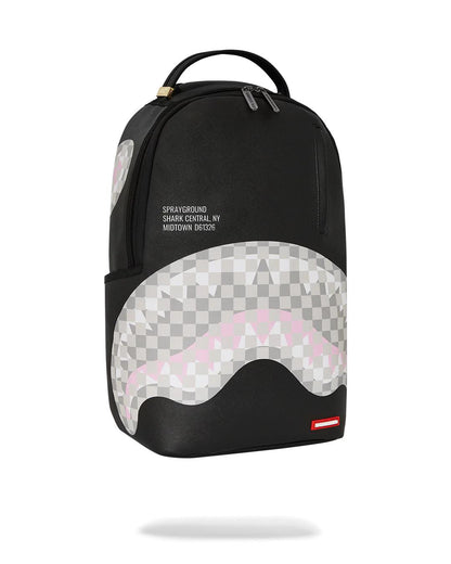 SHARK CENTRAL CREAM BLACK CHECK BACKPACK | Sprayground Quality