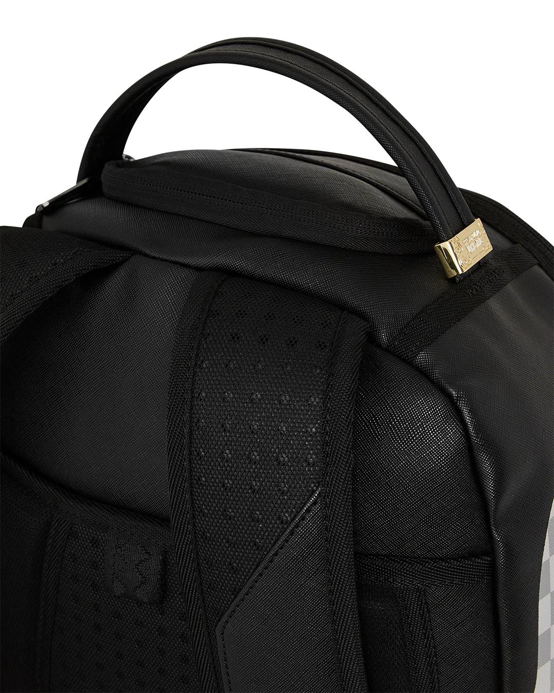 SHARK CENTRAL CREAM BLACK CHECK BACKPACK | Sprayground Quality