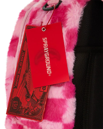 FURZILLA SHARK (PINK CHECK) BACKPACK | Sprayground Essential