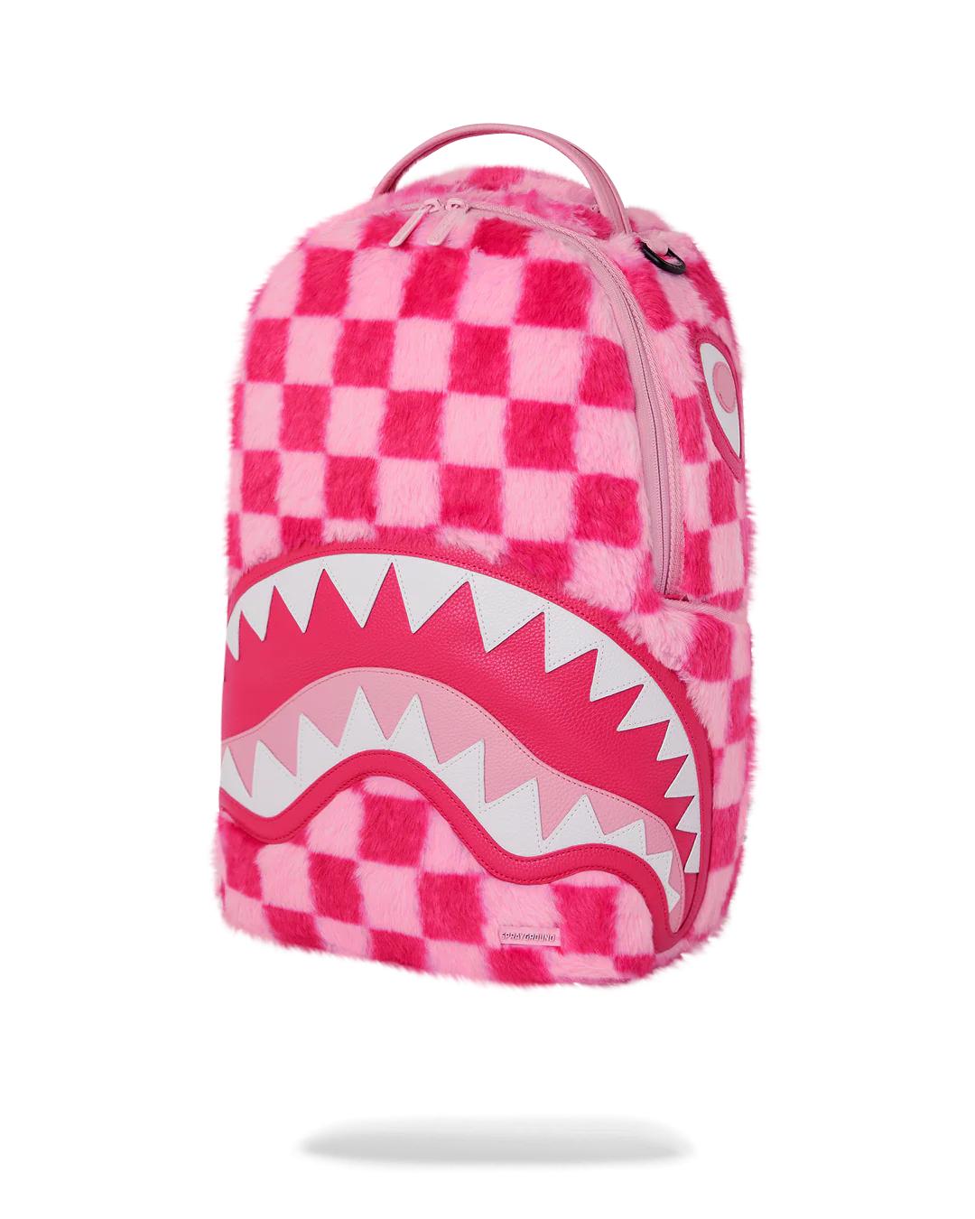 FURZILLA SHARK (PINK CHECK) BACKPACK | Sprayground Essential