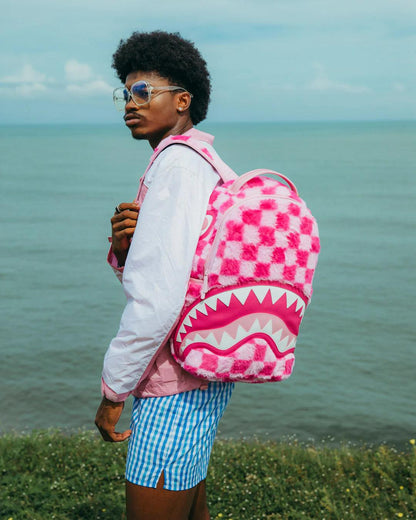 FURZILLA SHARK (PINK CHECK) BACKPACK | Sprayground Essential
