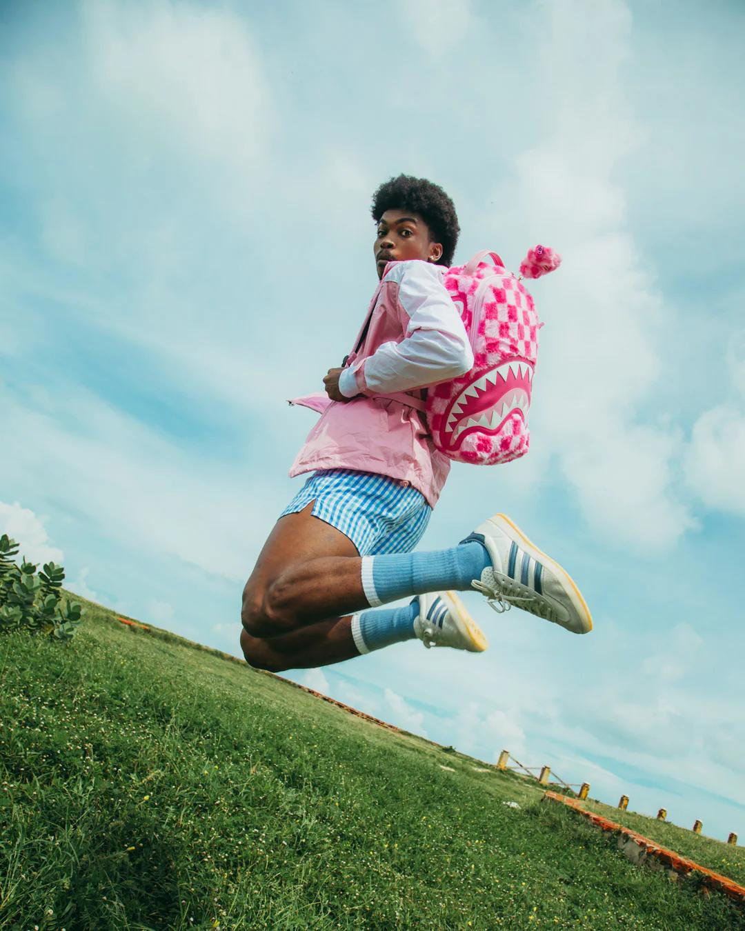 FURZILLA SHARK (PINK CHECK) BACKPACK | Sprayground Essential