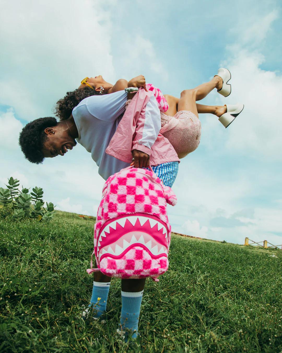FURZILLA SHARK (PINK CHECK) BACKPACK | Sprayground Essential