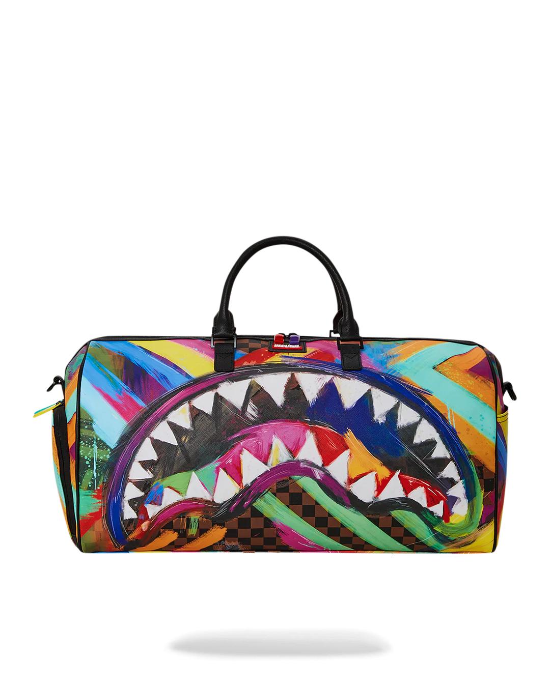 SHARKS IN PARIS CITY STREAKS DUFFLE | Sprayground Signature