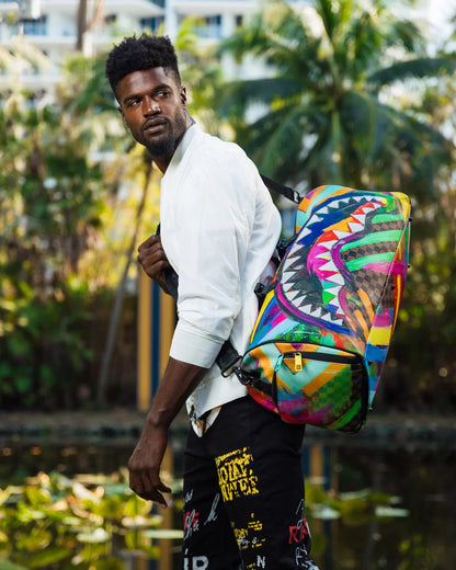 SHARKS IN PARIS CITY STREAKS DUFFLE | Sprayground Signature