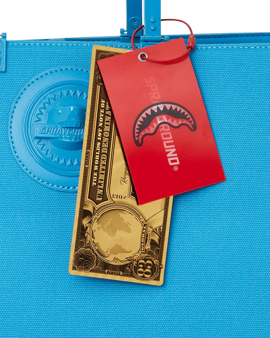 HEAVY METAL SHARK BLUE TORTUGA TOTE | Sprayground Signature