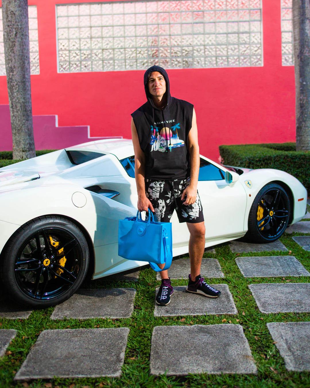 HEAVY METAL SHARK BLUE TORTUGA TOTE | Sprayground Signature