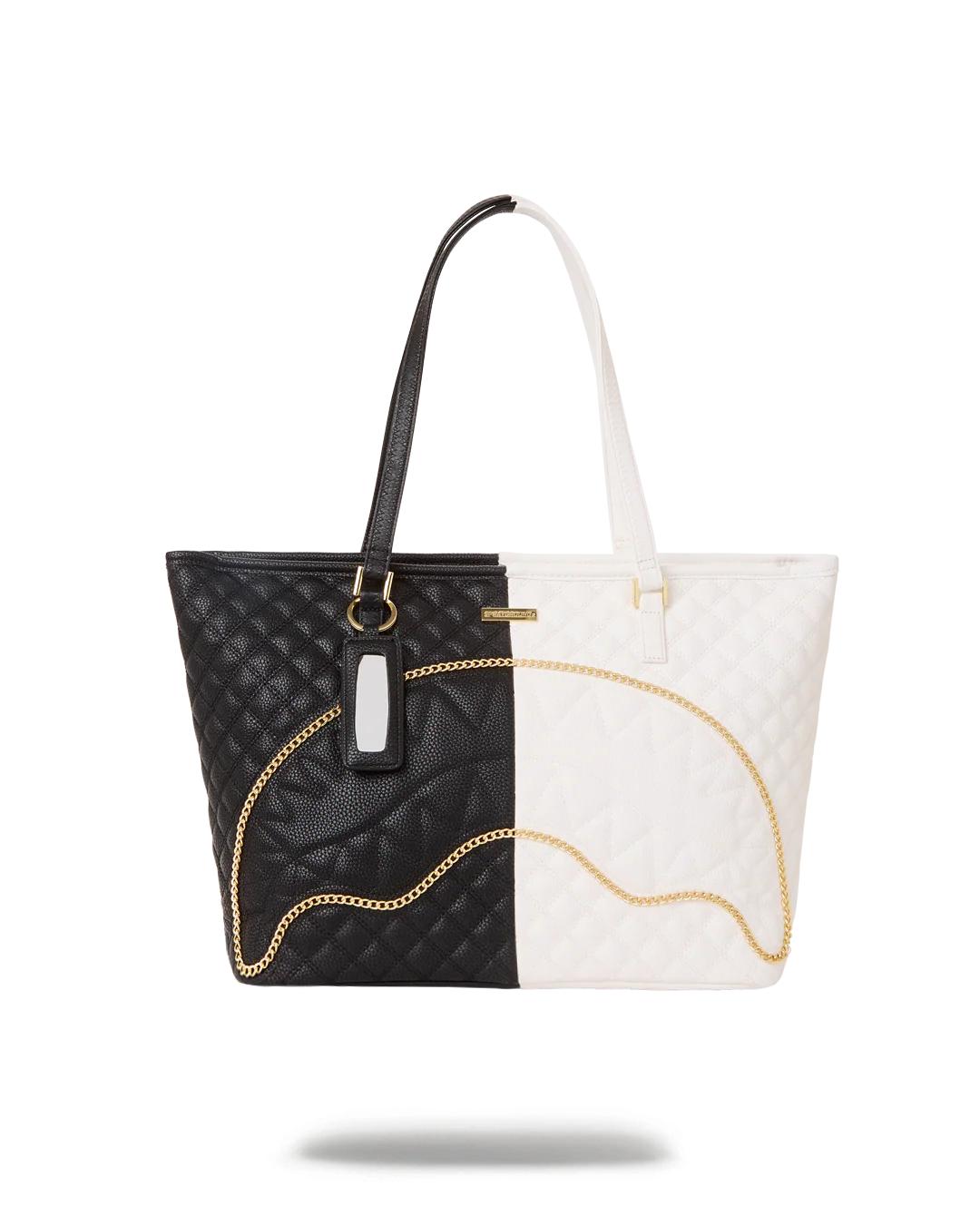 LEVELED UP SPLIT QUILT SHARK TOTE | Sprayground Quality