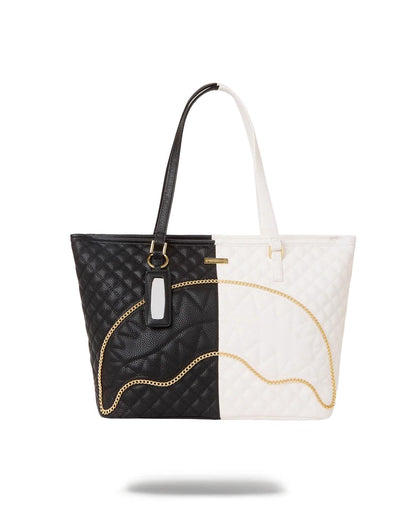 LEVELED UP SPLIT QUILT SHARK TOTE | Sprayground Quality