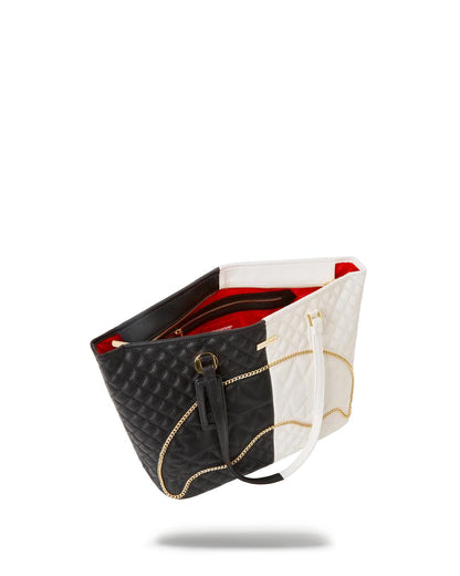 LEVELED UP SPLIT QUILT SHARK TOTE | Sprayground Quality