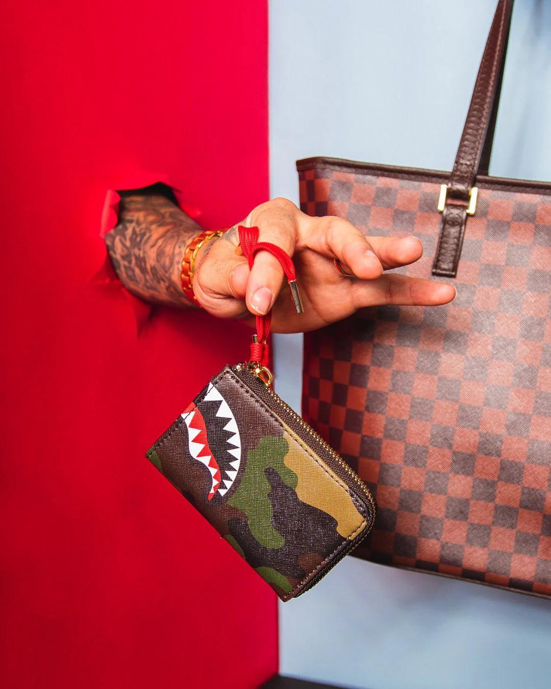 CHECKS IN CAMOFLAUGE WALLET | Sprayground Featured