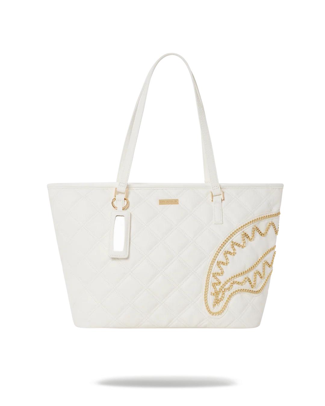 RIVIERA LE BLANC GOLD CHAIN SHARK TOTE | Sprayground Great Value