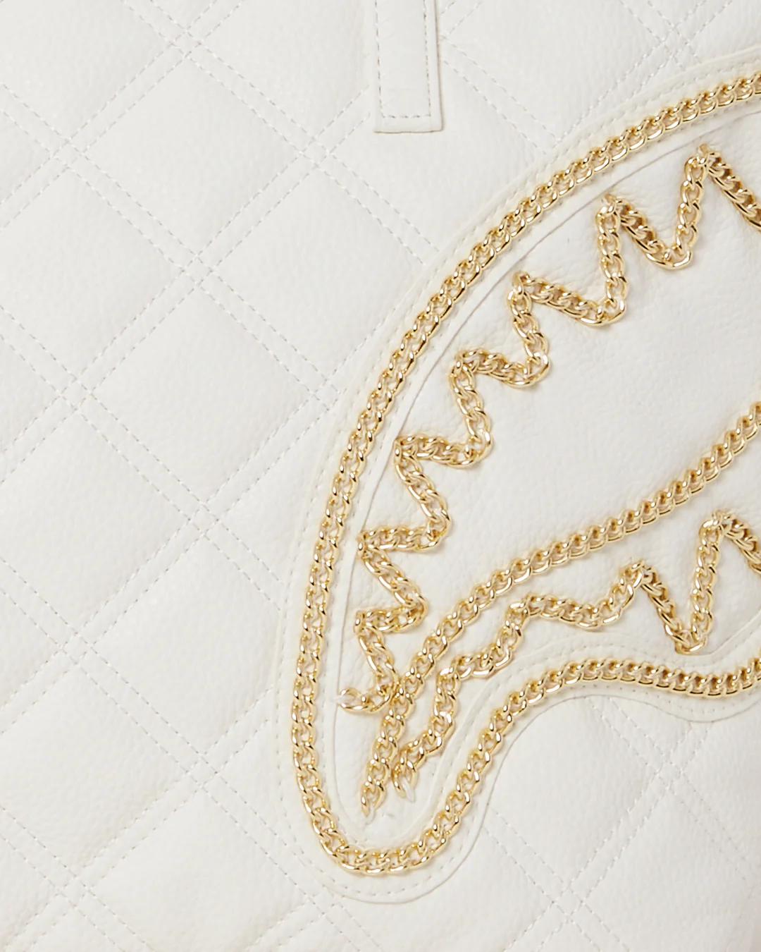 RIVIERA LE BLANC GOLD CHAIN SHARK TOTE | Sprayground Great Value