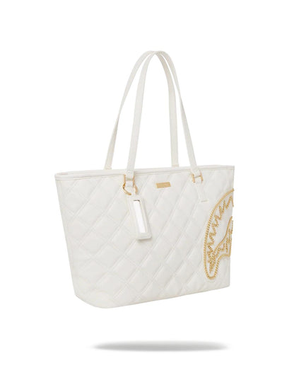 RIVIERA LE BLANC GOLD CHAIN SHARK TOTE | Sprayground Great Value
