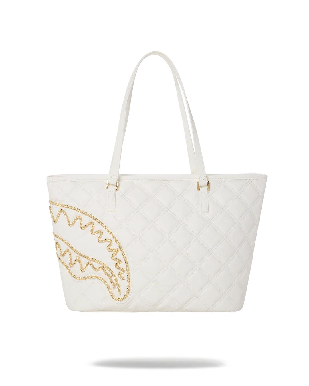 RIVIERA LE BLANC GOLD CHAIN SHARK TOTE | Sprayground Great Value