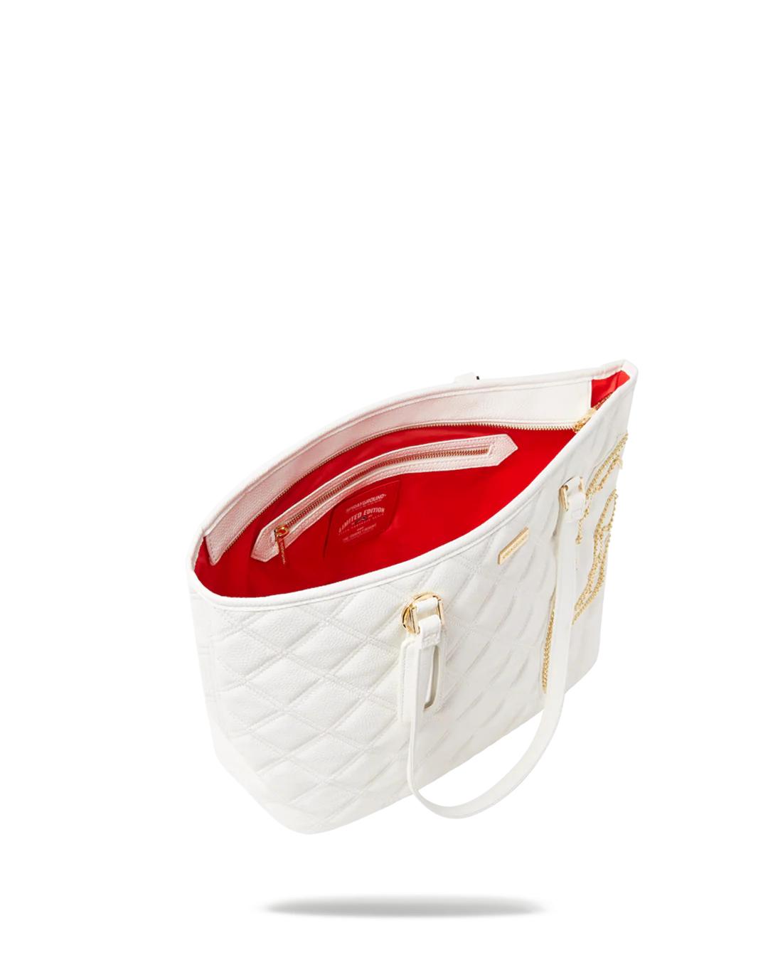 RIVIERA LE BLANC GOLD CHAIN SHARK TOTE | Sprayground Great Value