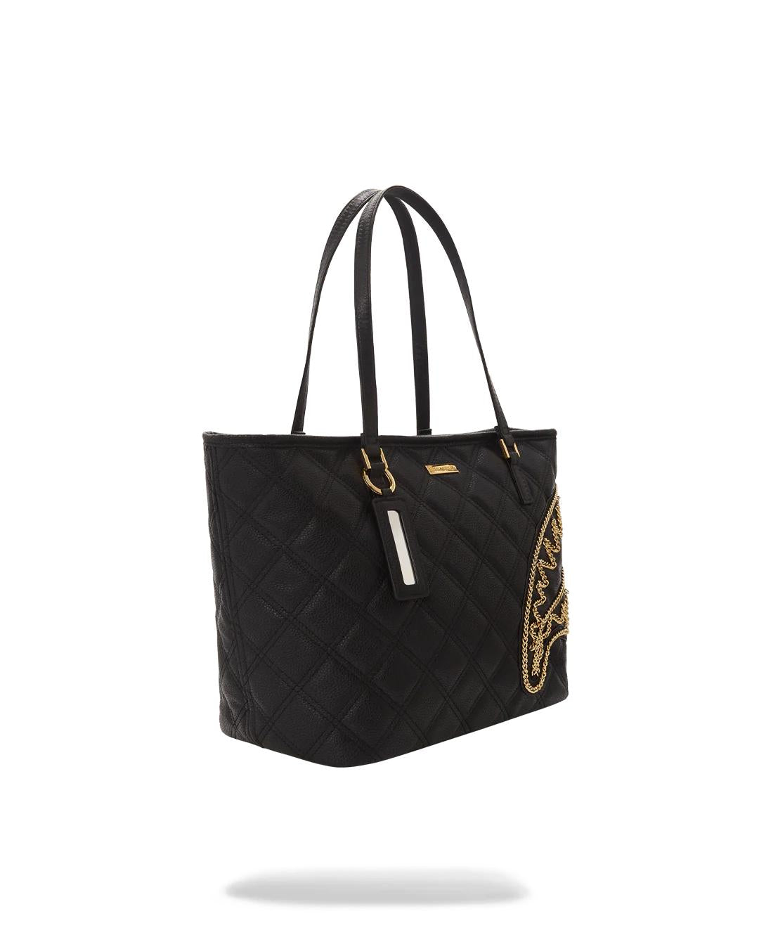 NOIR QUILT GOLD CHAIN SHARK TOTE | Sprayground Recommended