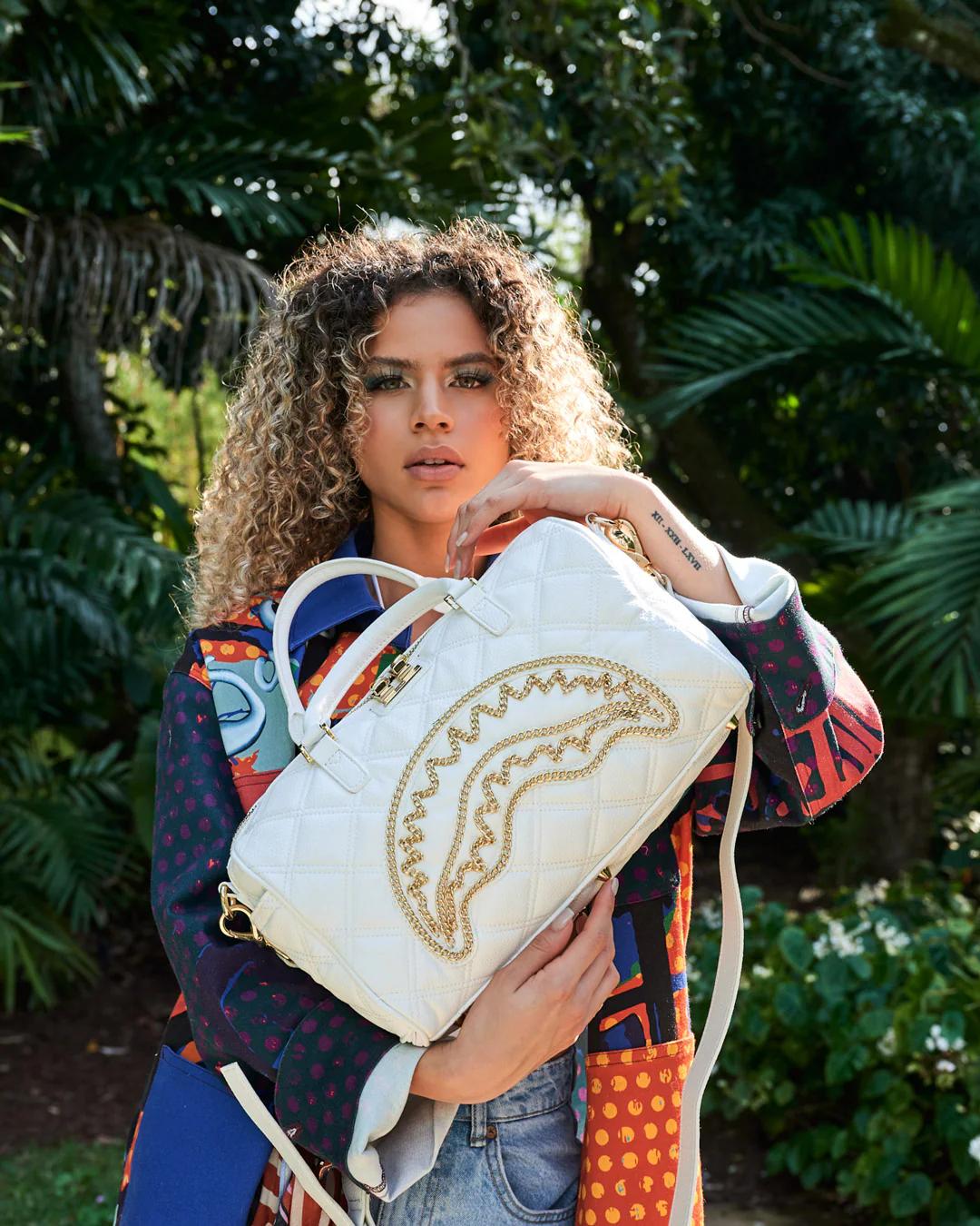 RIVIERA LE BLANC GOLD CHAIN SHARK MINI DUFFLE | Sprayground Latest