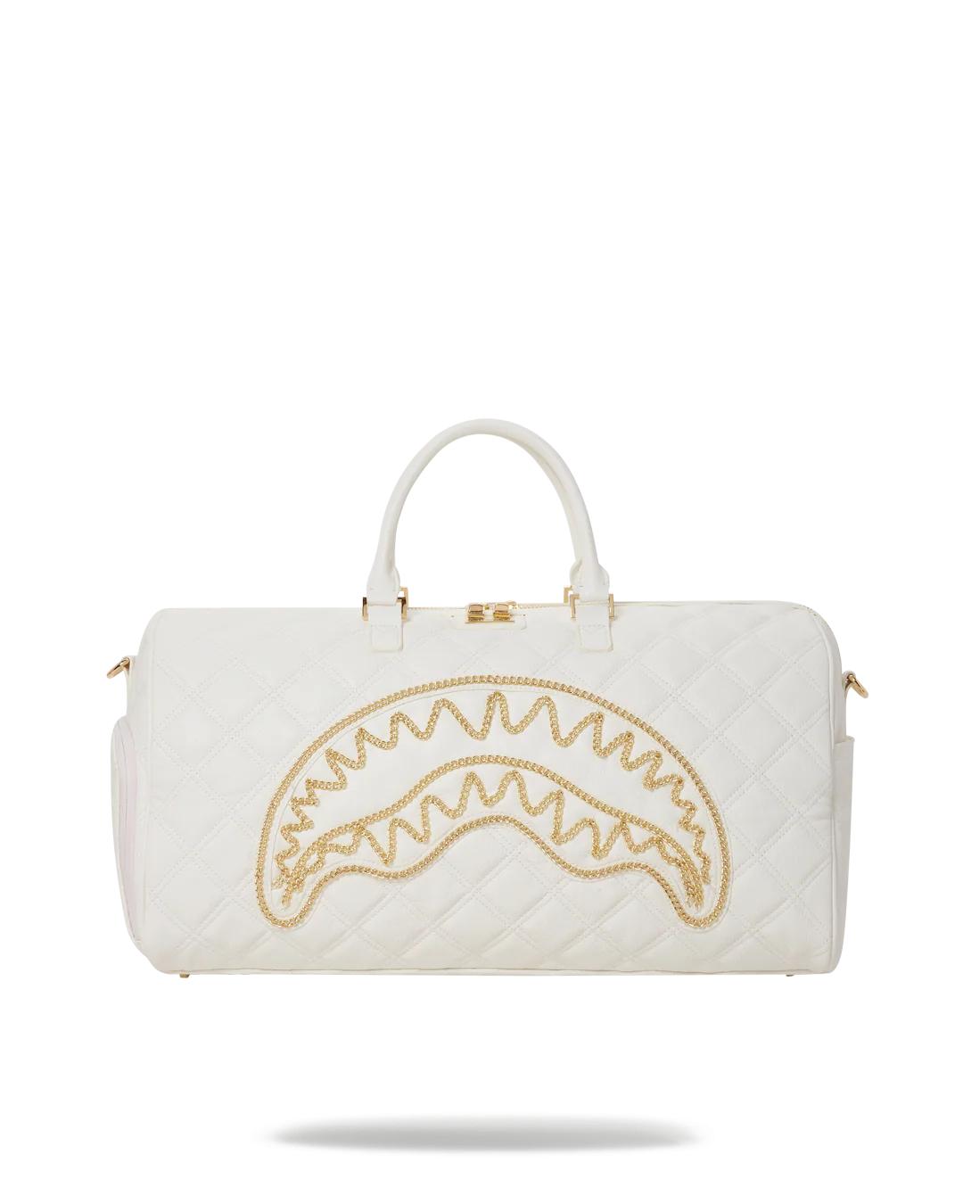 RIVIERA LE BLANC GOLD CHAIN SHARK DUFFLE | Sprayground Quality