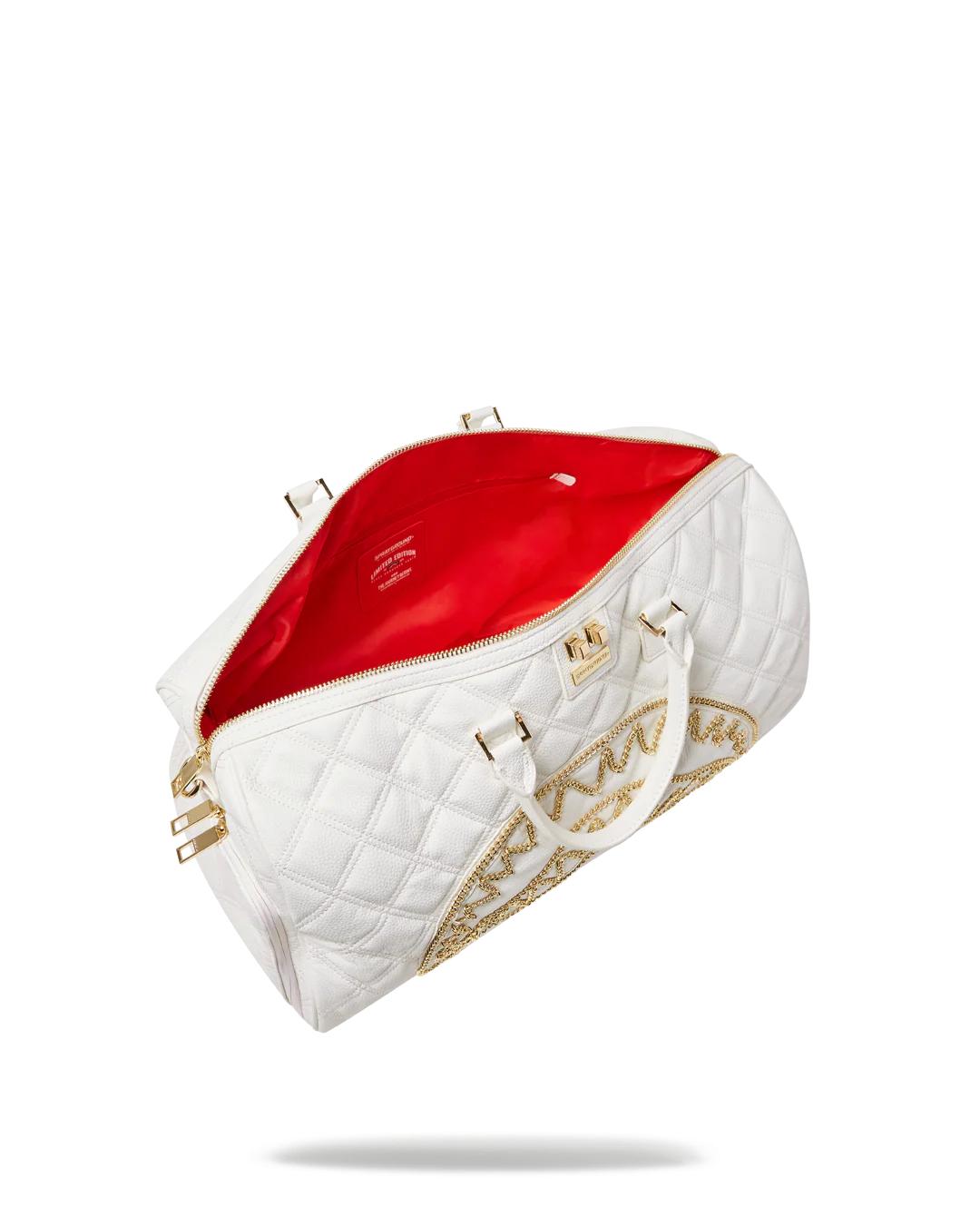 RIVIERA LE BLANC GOLD CHAIN SHARK DUFFLE | Sprayground Quality