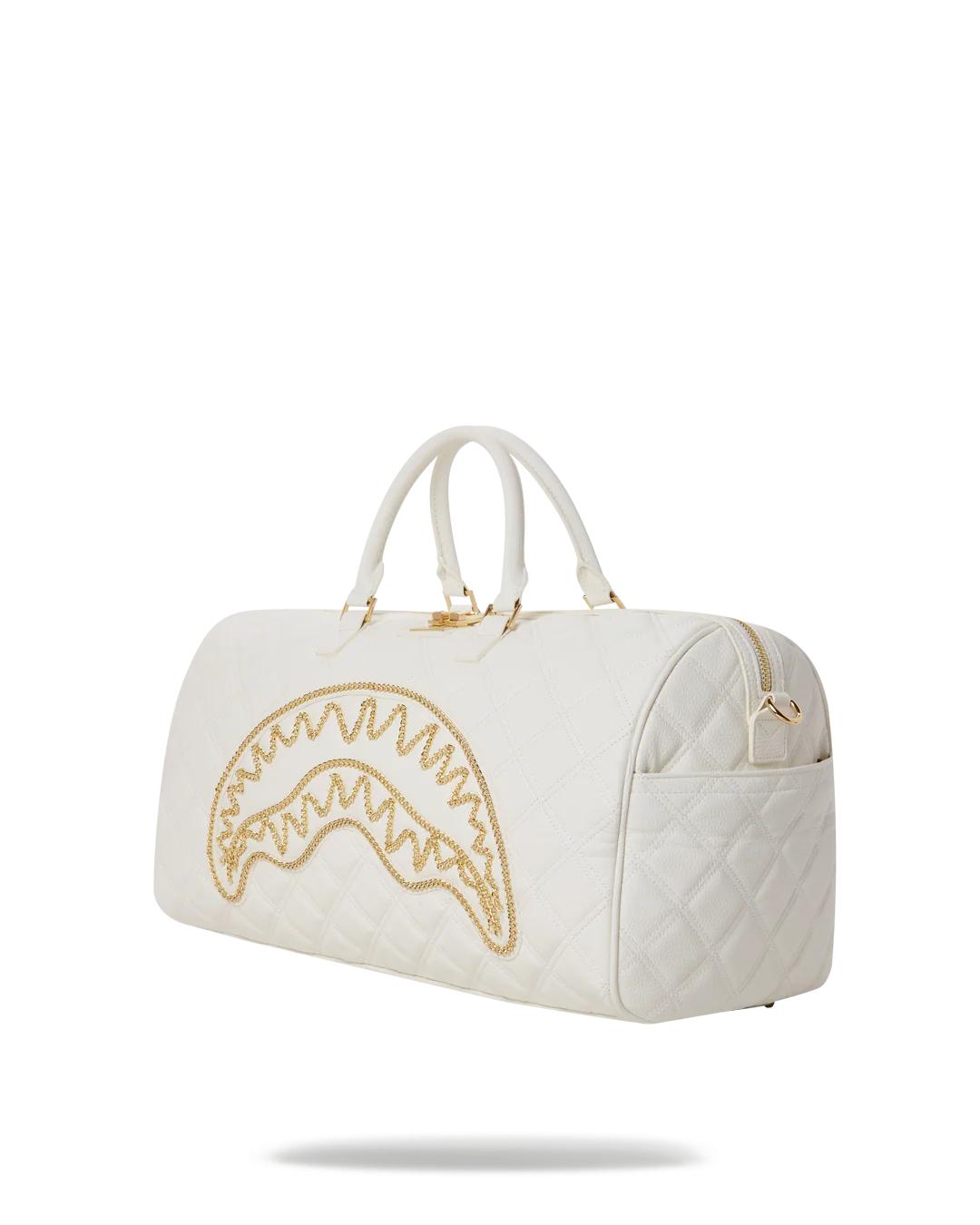 RIVIERA LE BLANC GOLD CHAIN SHARK DUFFLE | Sprayground Quality