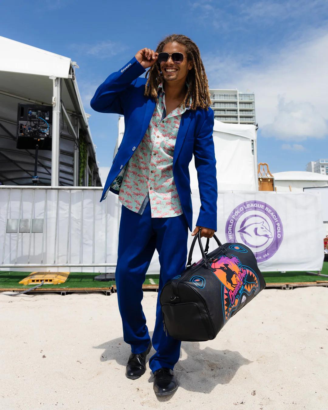 MIAMI BEACH POLO COLLAB DUFFLE (BLACK) | Sprayground Recommended