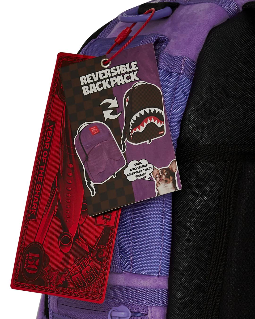 NOOO WAY!!! A REVERSIBLE BACKPACK - PURPLE VELOUR TO OG SHARKS IN PARI | Sprayground Exclusive