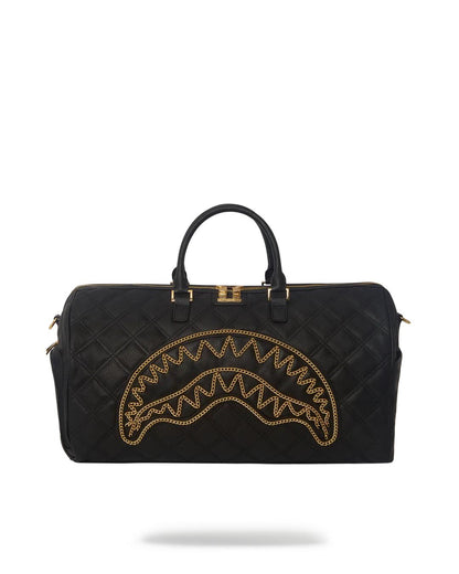 NOIR QUILT GOLD CHAIN SHARK DUFFLE | Sprayground Classic