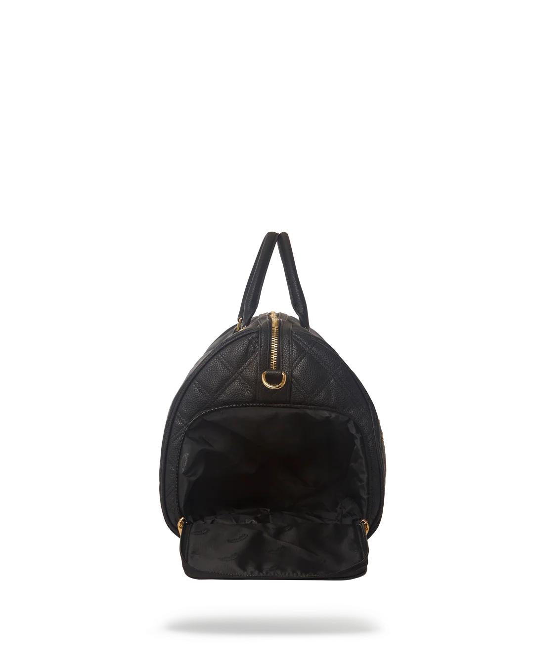 NOIR QUILT GOLD CHAIN SHARK DUFFLE | Sprayground Classic