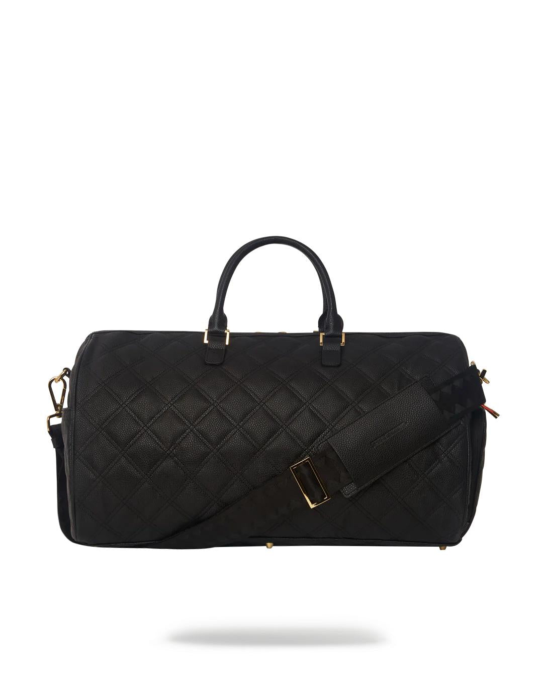 NOIR QUILT GOLD CHAIN SHARK DUFFLE | Sprayground Classic