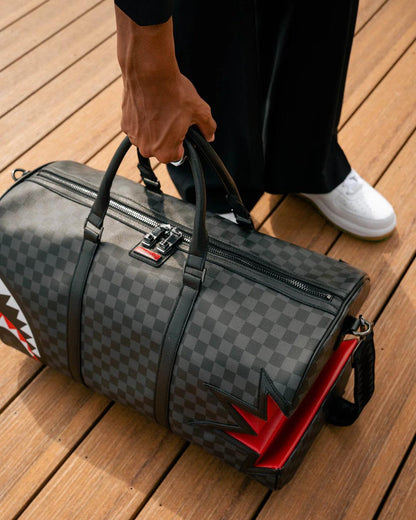 SHARK BITE SHARKS IN PARIS GRAY DUFFLE | Sprayground New