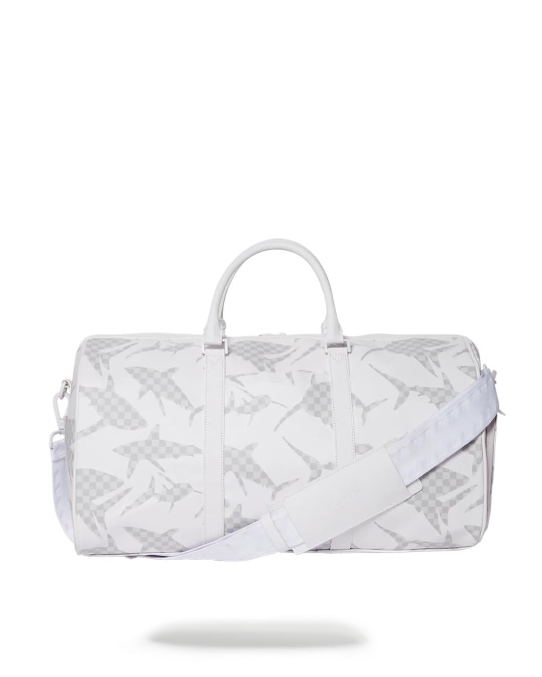 SHARK CHECK (WHITE) DUFFLE | Sprayground New