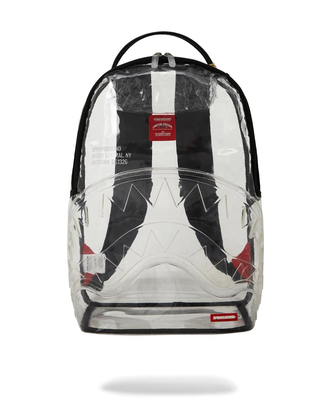 100% CLEAR BACKPACK - SHARK CENTRAL | Sprayground Signature