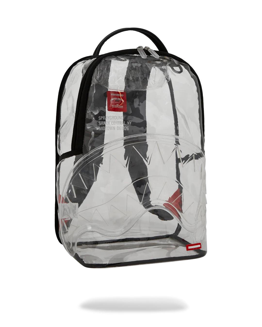 100% CLEAR BACKPACK - SHARK CENTRAL | Sprayground Signature