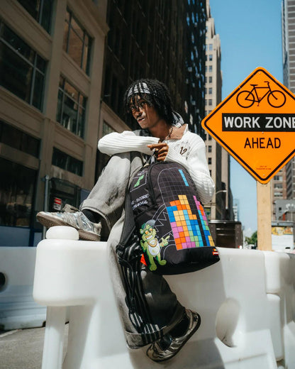 TETRIS WITH DIABLO AND MONEY BEAR BACKPACK | Sprayground Great Value