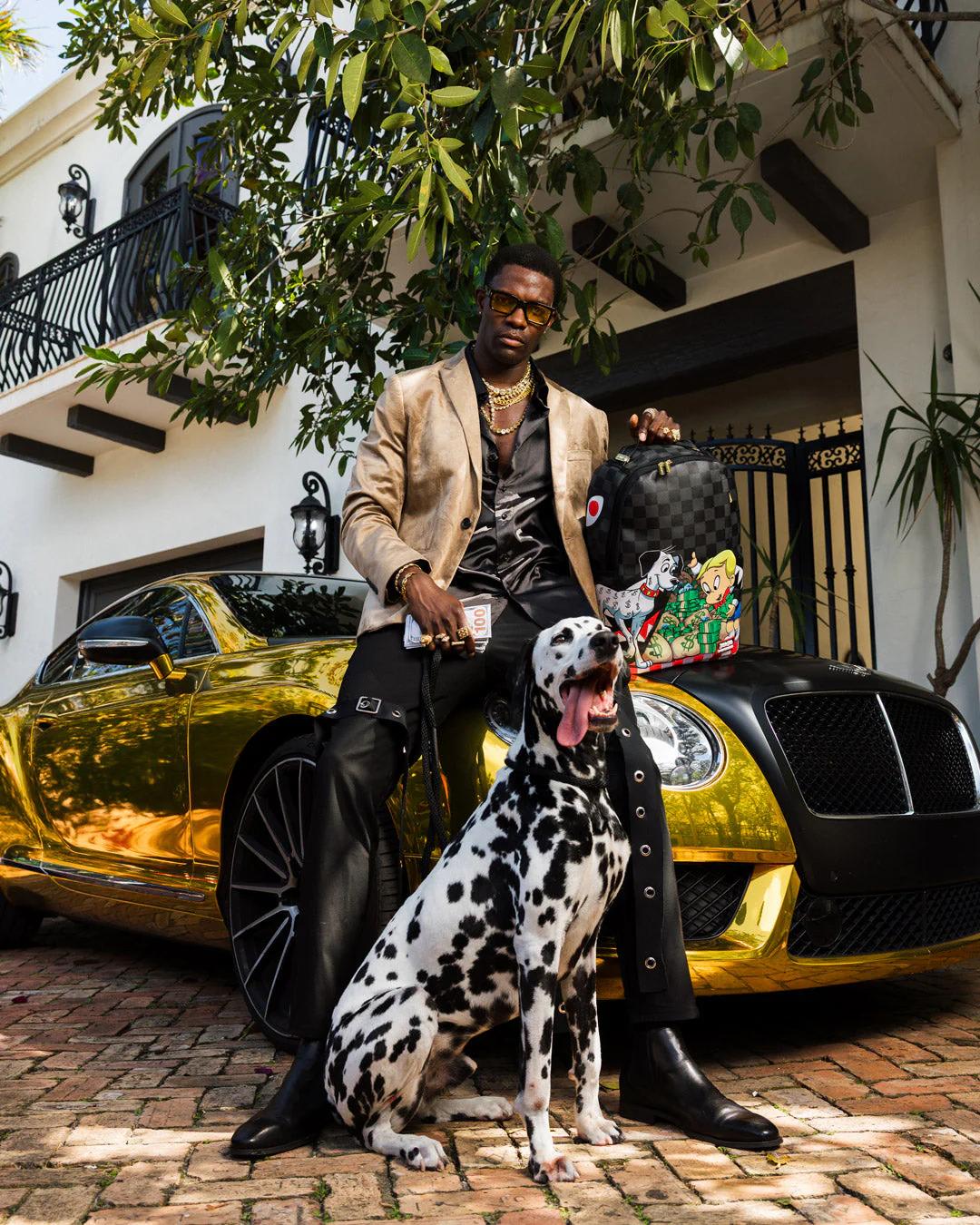 RICHIE RICH PAINT THE SHARK GOLD BACKPACK | Sprayground Best Seller
