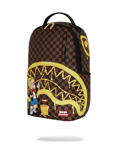 RICHIE RICH PAINT THE SHARK GOLD BACKPACK | Sprayground Best Seller