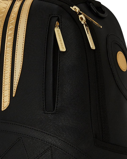GOLD AND BLACK RACING STRIPES BACKPACK | Sprayground Featured