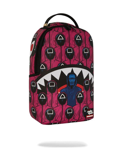 SQUID GAME COLLAB FRONT MAN & PINK GUARD SHARKS BACKPACK | Sprayground Recommended
