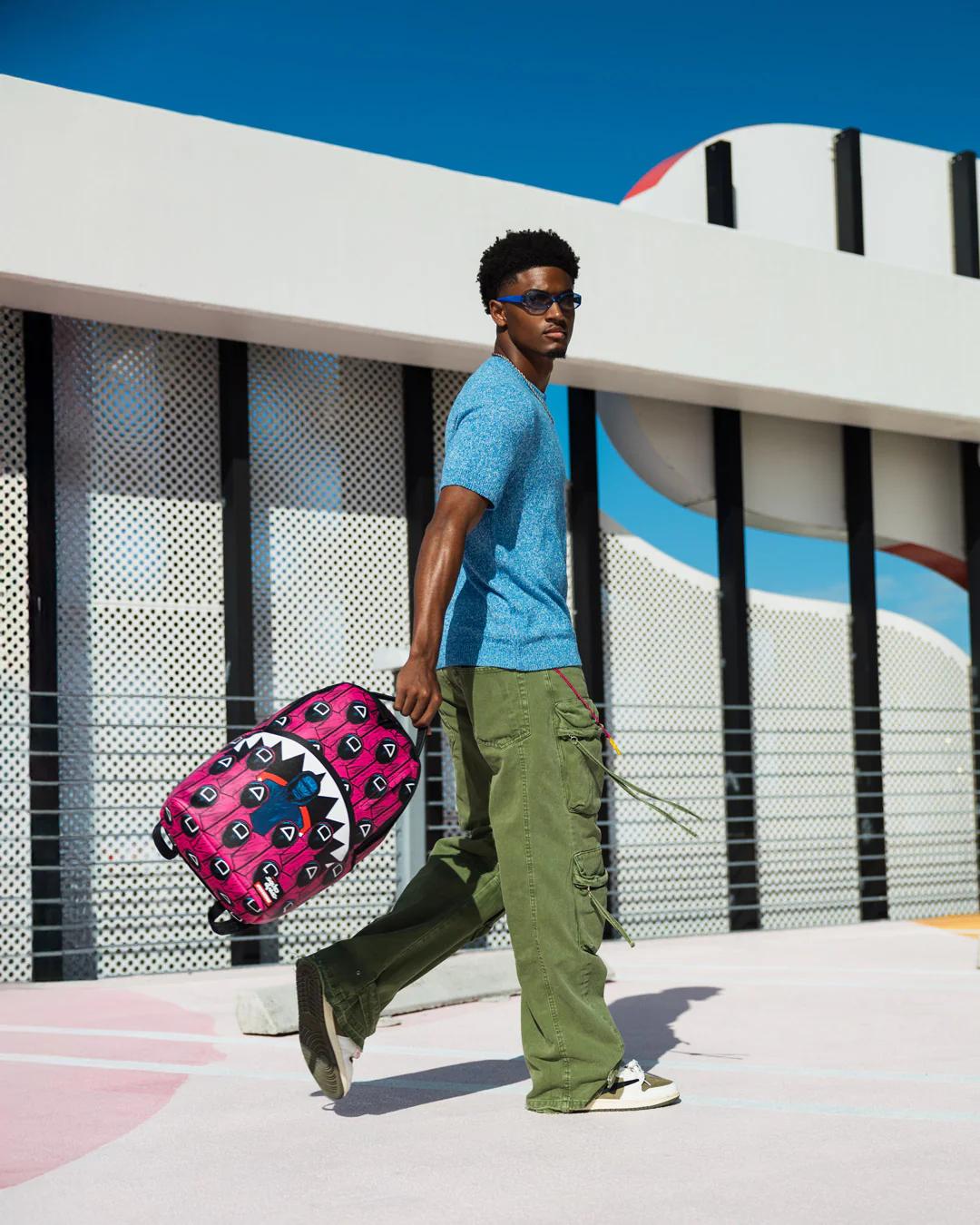 SQUID GAME COLLAB FRONT MAN & PINK GUARD SHARKS BACKPACK | Sprayground Recommended